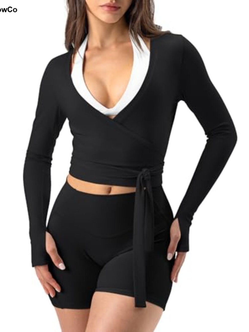 Women's Wrap Tie Ballet Dance Yoga Pilates Crop Top Nylon Blend